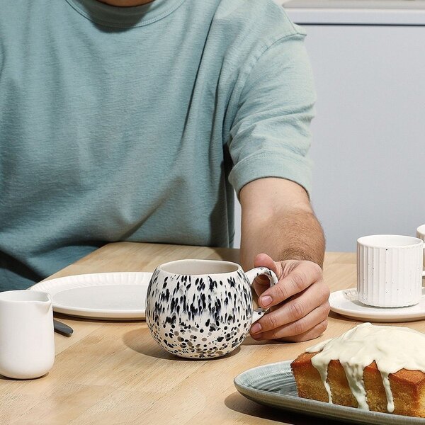 Czarno-biały kamionkowy kubek 460 ml Muggies – Salt&Pepper