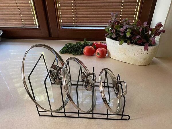 Metalowy organizer na 6 pokrywek T3-E81