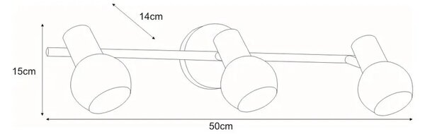 Lampa sufitowa ścienna ze szklanymi reflektorkami - 6X A760 E4-B10