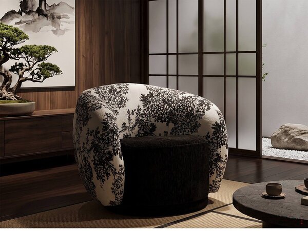 Czarno-biały fotel Oriental Style – Mauro Ferretti