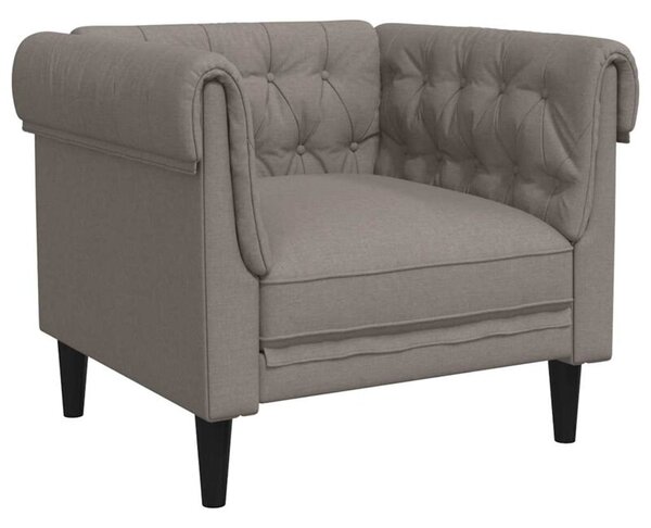 Fotel chesterfield, kolor taupe, obity tkaninÄ