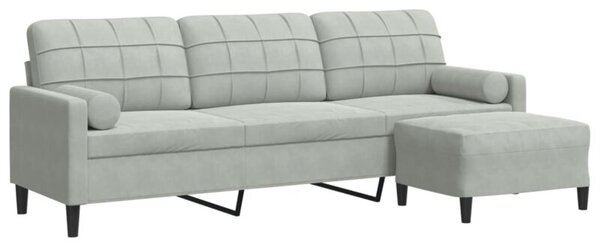 Sofa 3-osobowa z podnÃ³Å¼kiem, jasnoszary, 210 cm, aksamit