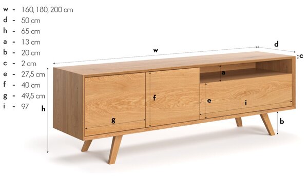 Szafka z litego drewna Quatro Buk 160 cm