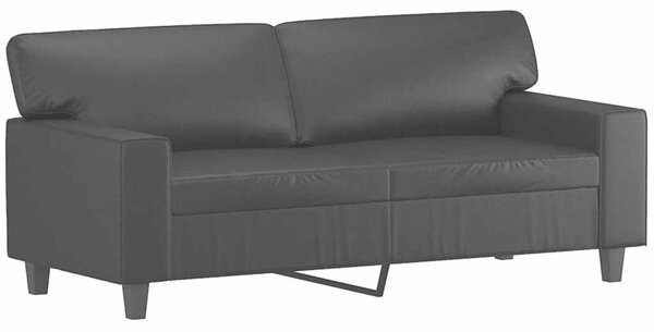 Sofa, 2-osobowa czarna, 140 cm, sztuczna skÃ³ra