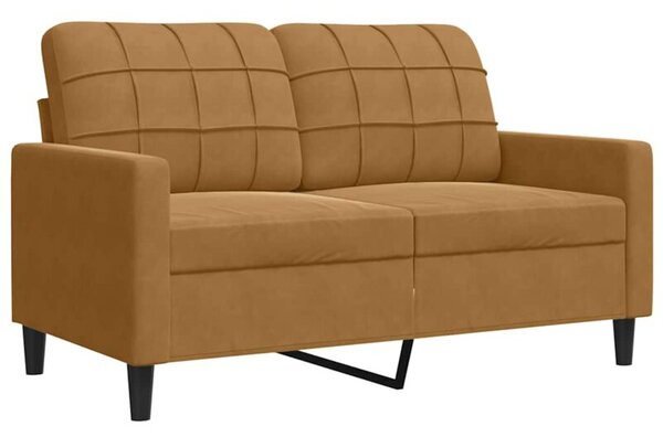 Sofa 2-osobowa, brÄ zowy, 120 cm, tapicerowana aksamitem