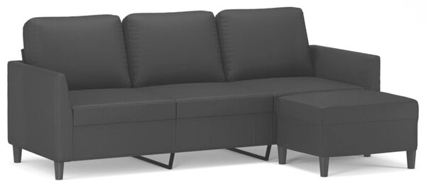 Sofa 3-osobowa z podnÃ³Å¼kiem, czarna, 180 cm, sztuczna skÃ³ra