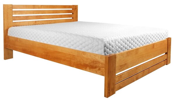 Łóżko drewniane Corss : Rozmiar - 140x200, Pojemnik na pościel - Tak, Rodzaj drewna - Olcha, Wybarwienie drewna - Olcha naturalna