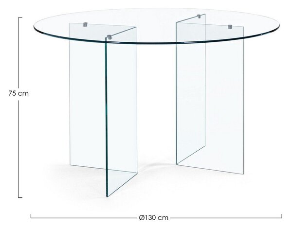 Szklany okrągły stół ø 130 cm Iride – Bizzotto