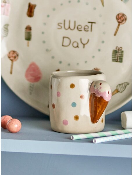 Beżowy ceramiczny kubek dla dzieci 255 ml Creamy – Bloomingville Mini