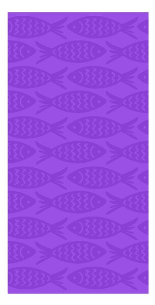 Fioletowy bawełniany ręcznik plażowy 70x140 cm Fishes – B.E.S