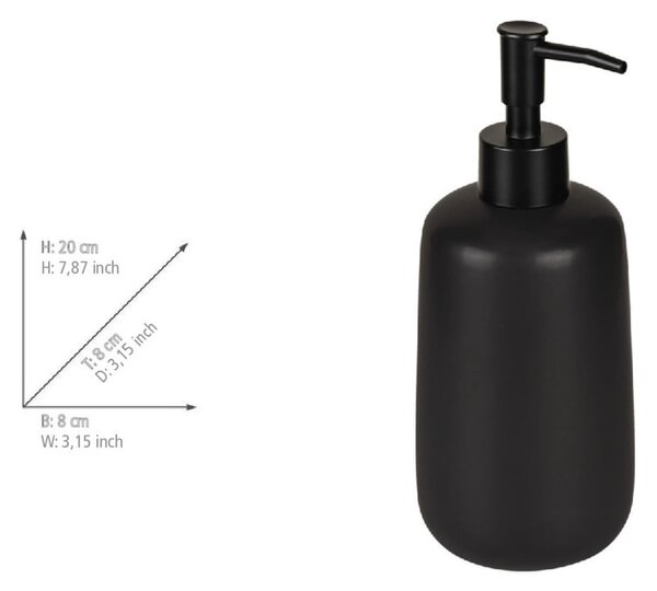 Czarny ceramiczny dozownik do mydła 500 ml Olinda – Allstar
