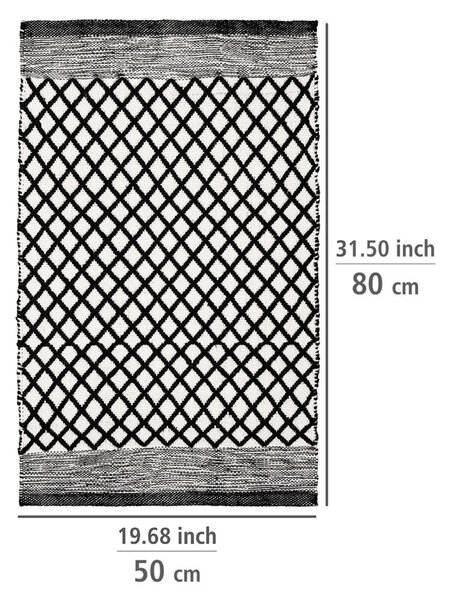 Czarno-biały dywanik łazienkowy z plastiku z recyklingu 50x80 cm Tara – Wenko