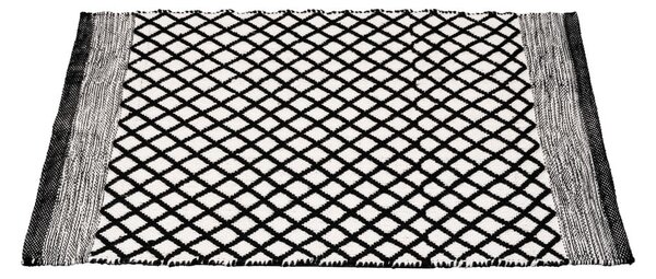 Czarno-biały dywanik łazienkowy z plastiku z recyklingu 50x80 cm Tara – Wenko