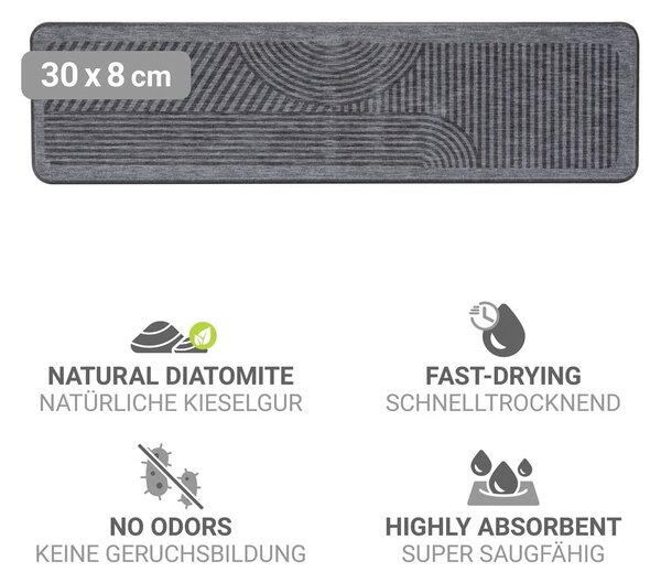Szara podkładka do naczyń okrzemkowa (z diatomitu) 30x8 cm Damon – Wenko