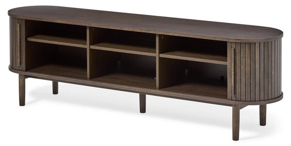 Brązowa szafka pod TV w dekorze dębu 180x56x40 cm Meta – Unique Furniture