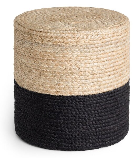 Czarno-naturalny puf Juta Gold Black – Hanse Home