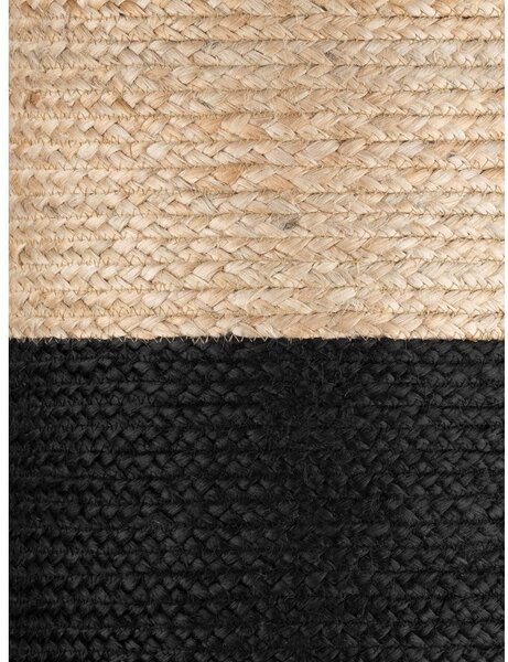 Czarno-naturalny puf Juta Gold Black – Hanse Home