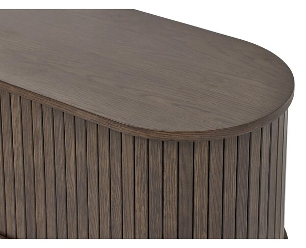 Brązowa szafka pod TV w dekorze dębu 180x56x40 cm Meta – Unique Furniture