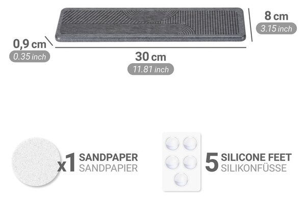 Szara podkładka do naczyń okrzemkowa (z diatomitu) 30x8 cm Damon – Wenko
