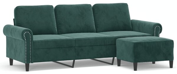 Sofa 3-osobowa z podnÃ³Å¼kiem, ciemnozielony, 180 cm, aksamit
