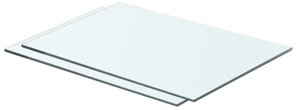 Półki, 2 szt., panel z przezroczystego szkła, 50 x 30 cm