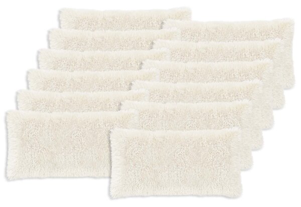 Poszewka na poduszkę 12 pcs HEERLEN Biały 40 x 80 cm Fleece PV
