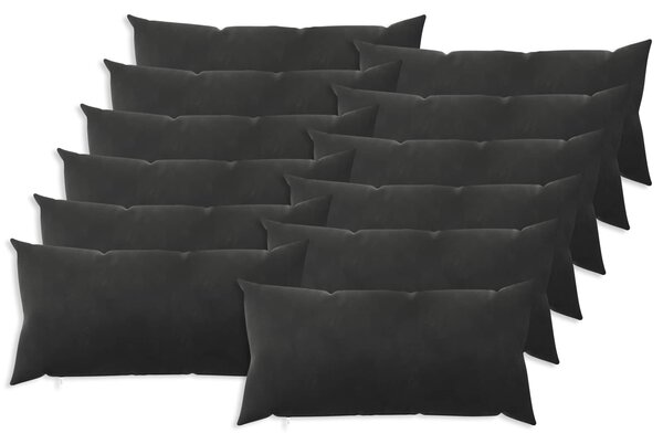 Poszewka na poduszkę 12 pcs HEERLEN Czarny 40 x 80 cm Welur