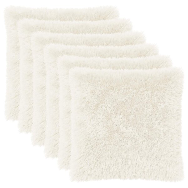Poszewka na poduszkę 6 pcs HEERLEN Biały 80 x 80 cm Fleece PV