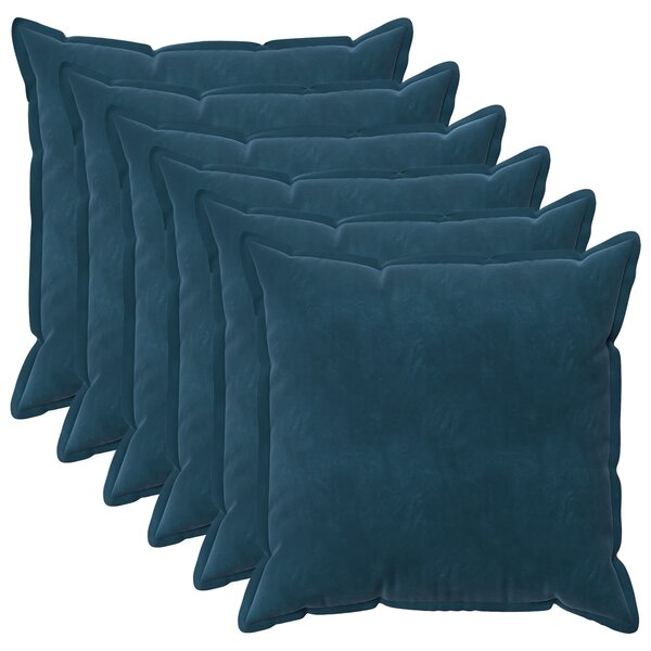 Poszewka na poduszkę 6 pcs HOUTEN niebieski 80 x 80 cm Welur