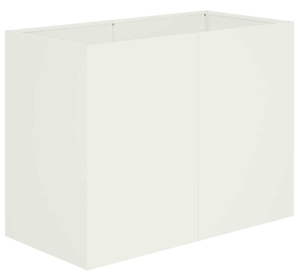 Doniczka ogrodowa Biały 80 x 40 x 60 cm Stal zimnogięta