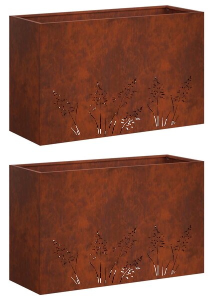 Doniczka ogrodowa 2 szt. Rdzawy 80 x 20 x 49 cm