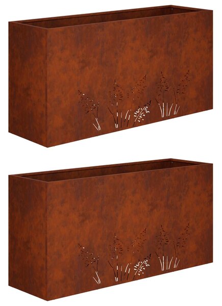 Doniczka ogrodowa 2 szt. Rdzawy 100 x 20 x 49 cm