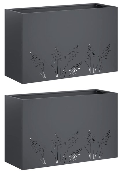 Doniczka ogrodowa 2 szt. antracytowy 80 x 20 x 49 cm