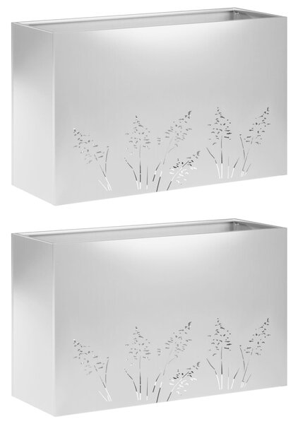 Doniczka ogrodowa 2 szt. srebrny 80 x 20 x 49 cm