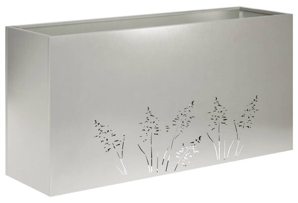 Doniczka ogrodowa srebrny 100 x 20 x 49 cm Stal nierdzewna