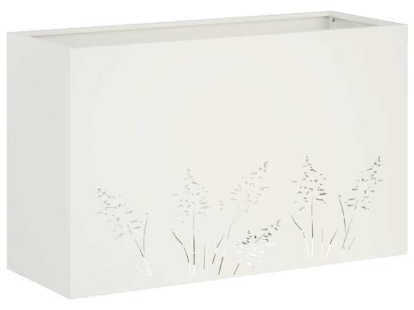 Doniczka ogrodowa Biały 80 x 30 x 49 cm Stal zimnogięta