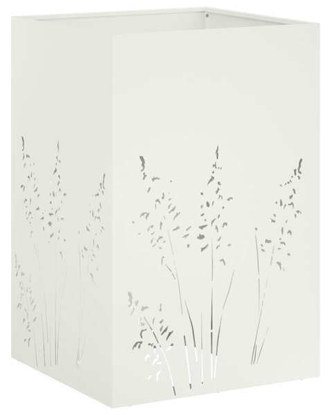 Doniczka ogrodowa Biały 50 x 50 x 75 cm Stal zimnogięta