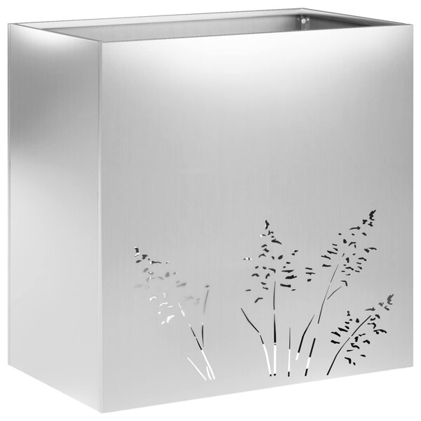 Doniczka ogrodowa srebrny 50 x 30 x 49 cm Stal ocynkowana