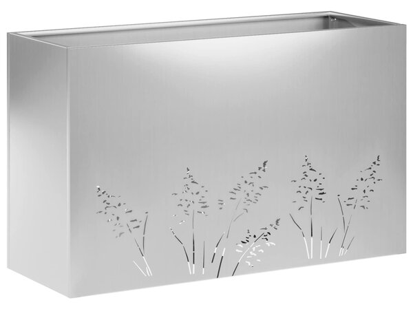 Doniczka ogrodowa srebrny 80 x 20 x 49 cm Stal ocynkowana