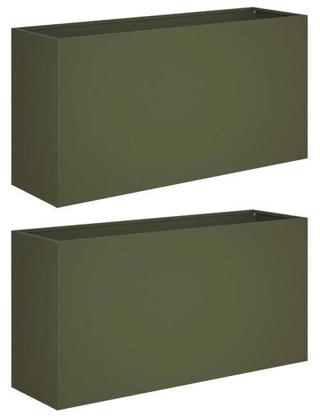 Doniczka ogrodowa 2 szt. Oliwkowy zielony 100 x 30 x 50 cm