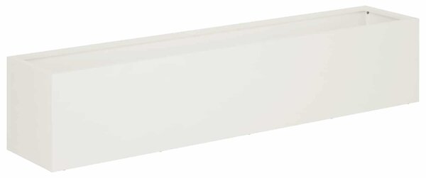 Doniczka ogrodowa Biały 100 x 20 x 20 cm Stal zimnogięta