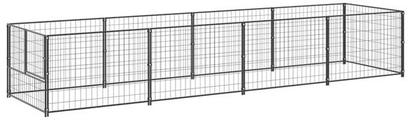 Kojec dla psa, czarny, 4 m², stalowy