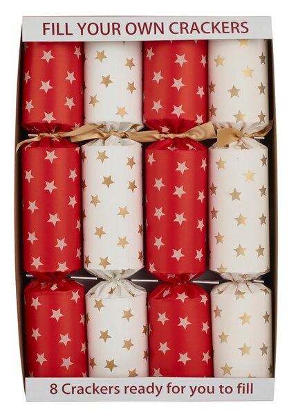 Crackery świąteczne zestaw 8 szt. Cream & Red Stars – Robin Reed