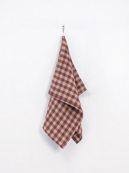 Ręcznik kuchenny z lnu Chocolate Gingham