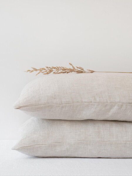 Poszewka na poduszkę z lnu Natural Stripes