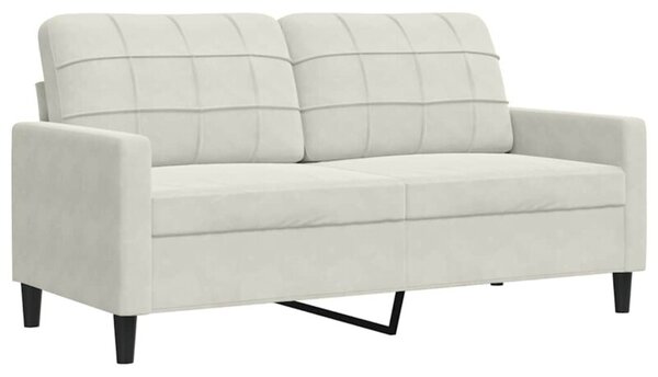 Sofa 2-osobowa, kremowy, 140 cm, tapicerowana aksamitem