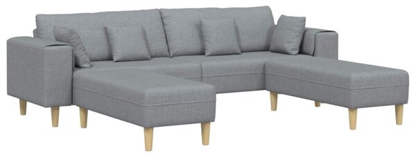 Nowoczesna sofa 4-osobowa w jasnoszarym kolorze z poduszkami sprÄÅ¼ynowymi i oddychajÄ cÄ tkaninÄ