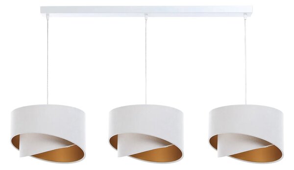 Biało-złota asymetryczna lampa wisząca nad stół - S511-Kaola