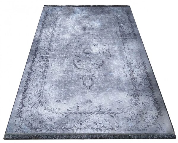 Szary prostokątny dywan do salonu - Romis