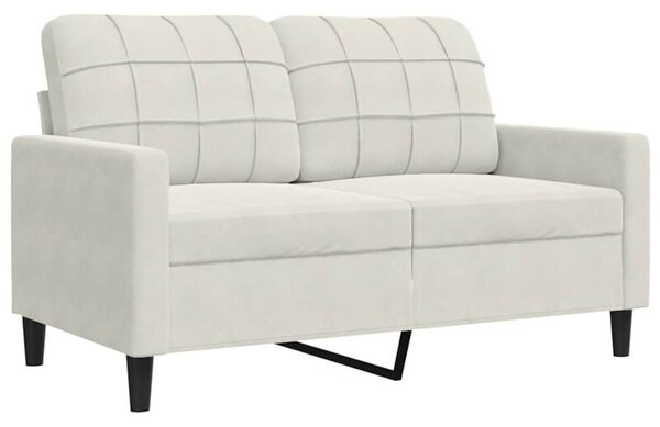 Sofa 2-osobowa, kremowy, 120 cm, tapicerowana aksamitem